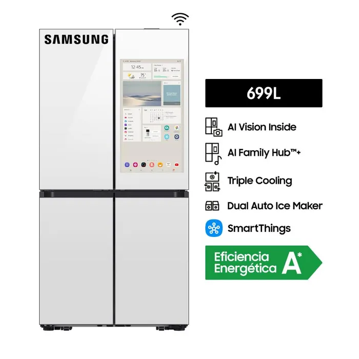 Refrigeradora Samsung 699LT Family Hub AI RF29DB995012/PE Blanca