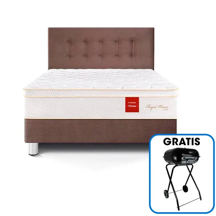 Juego de Dormitorio Paraiso Royal Prince 2PLZ Chocolate + 2 Almohadas Viscoelásticas