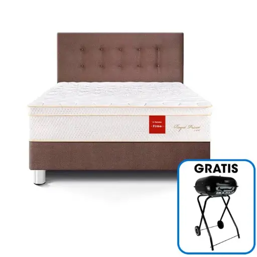 Juego de Dormitorio Paraiso Royal Prince 2PLZ Chocolate + 2 Almohadas Viscoelásticas